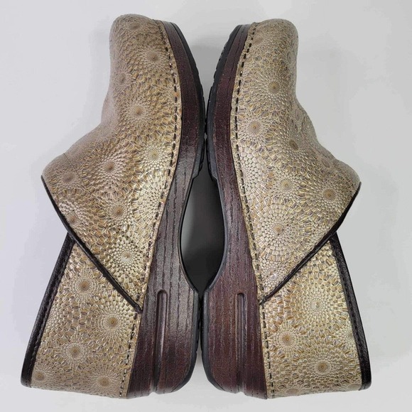 Dansko XP Women Clogs Professional Tan Floral Comfort Shoe Size 41 US 10.5 - Picture 7 of 10